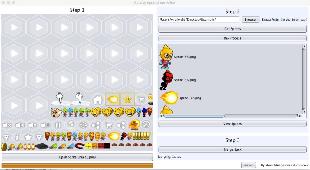 Spooky Any PNG Spritesheet Extractor Merger